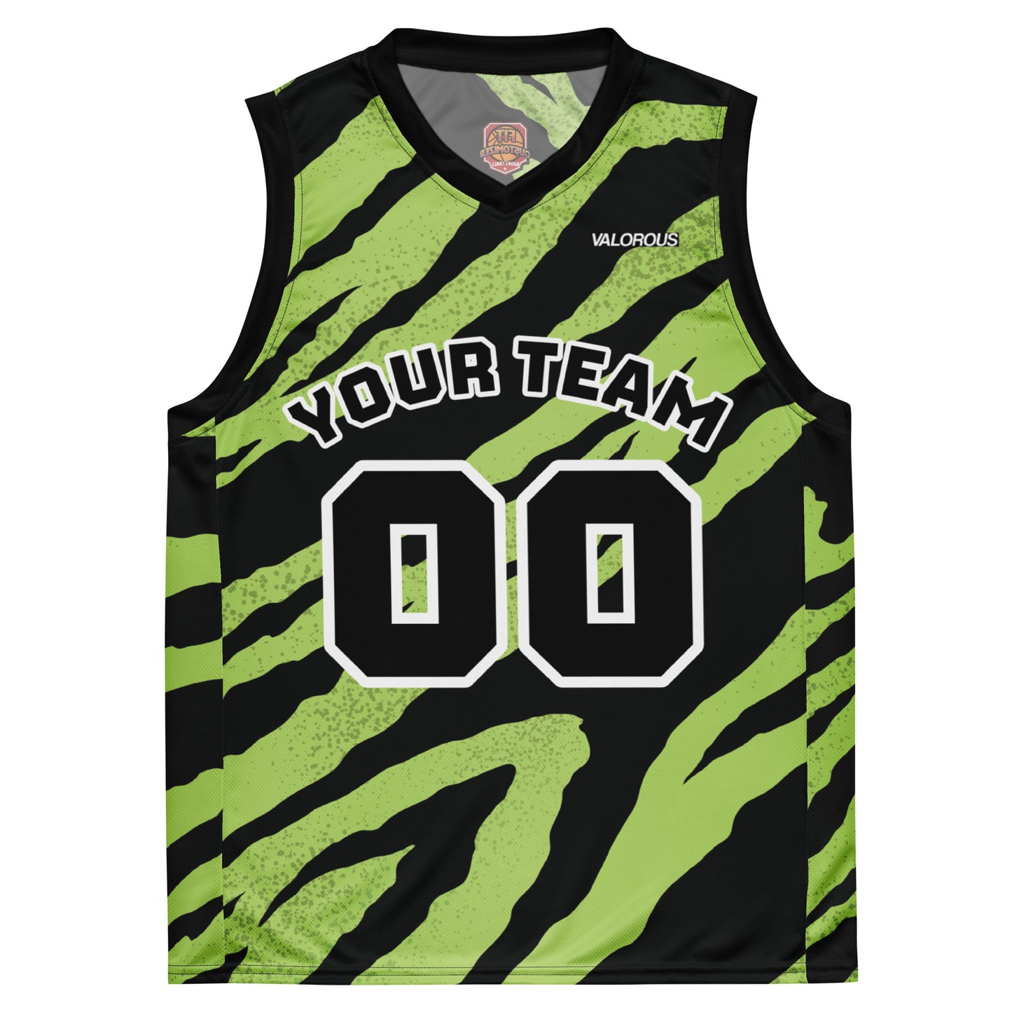 Basketball Jersey Green Tiger (Unisex Customizable Basketball Jersey