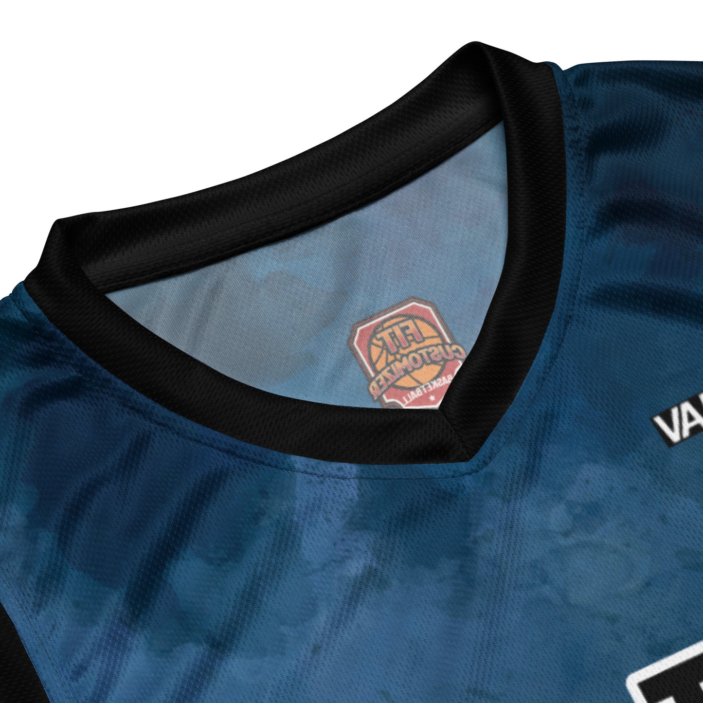 Dark-themed performance basketball jersey by Fitcustomizer Oy