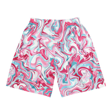 Pink Marble unisex mesh basketball shorts