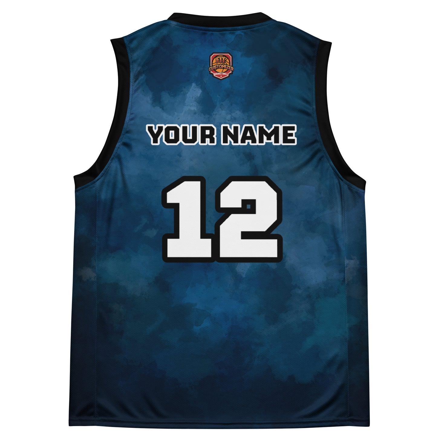 Team basketball jersey with logo and sponsor customization
