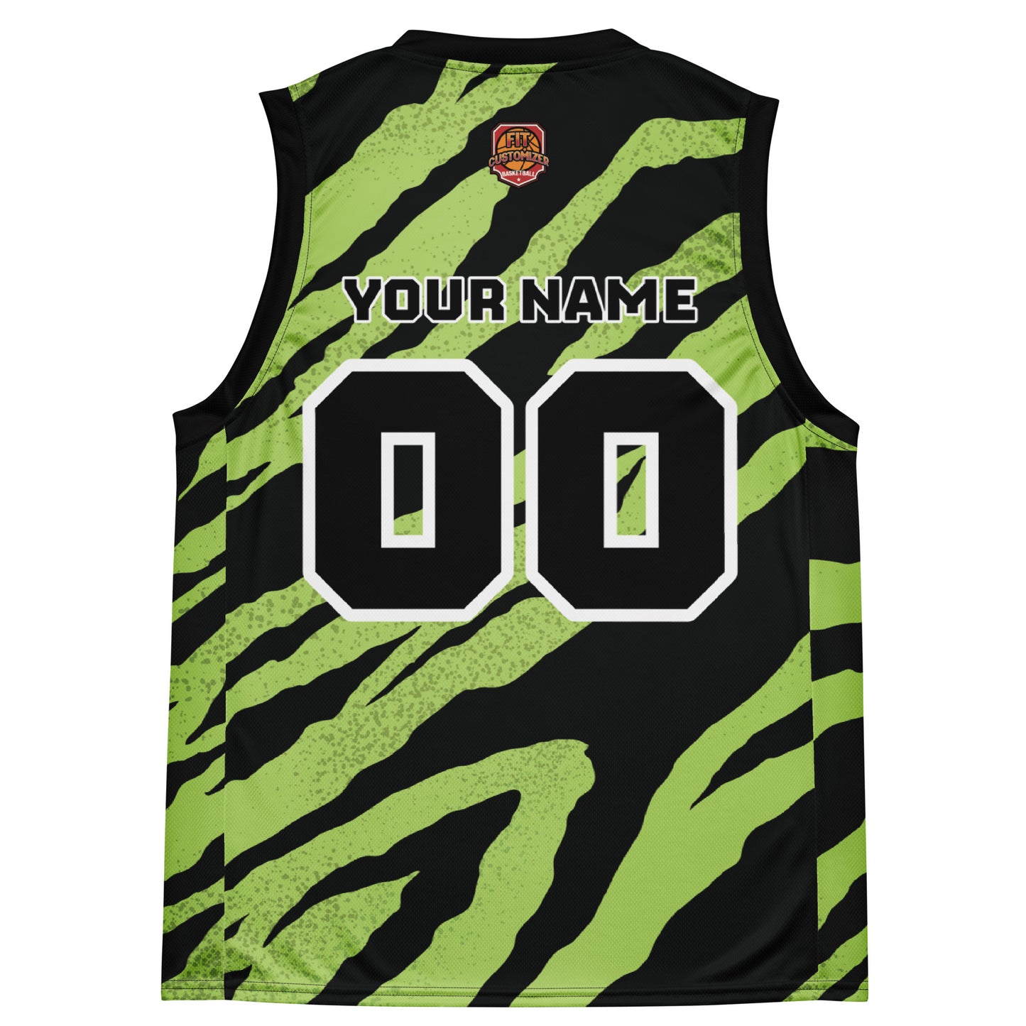 Basketball Jersey Green Tiger (Unisex Customizable Basketball Jersey