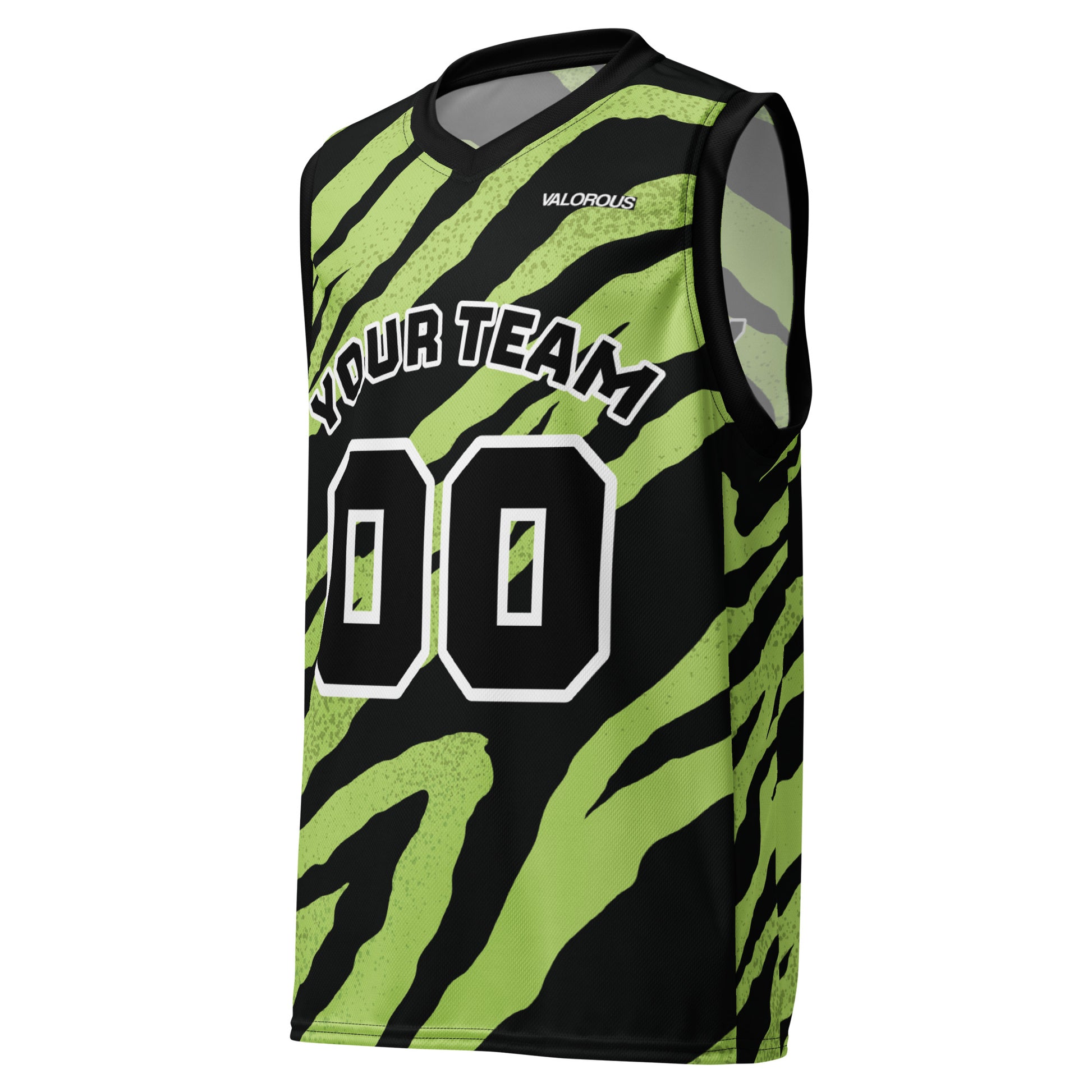 Basketball Jersey Green Tiger (Unisex Customizable Basketball Jersey