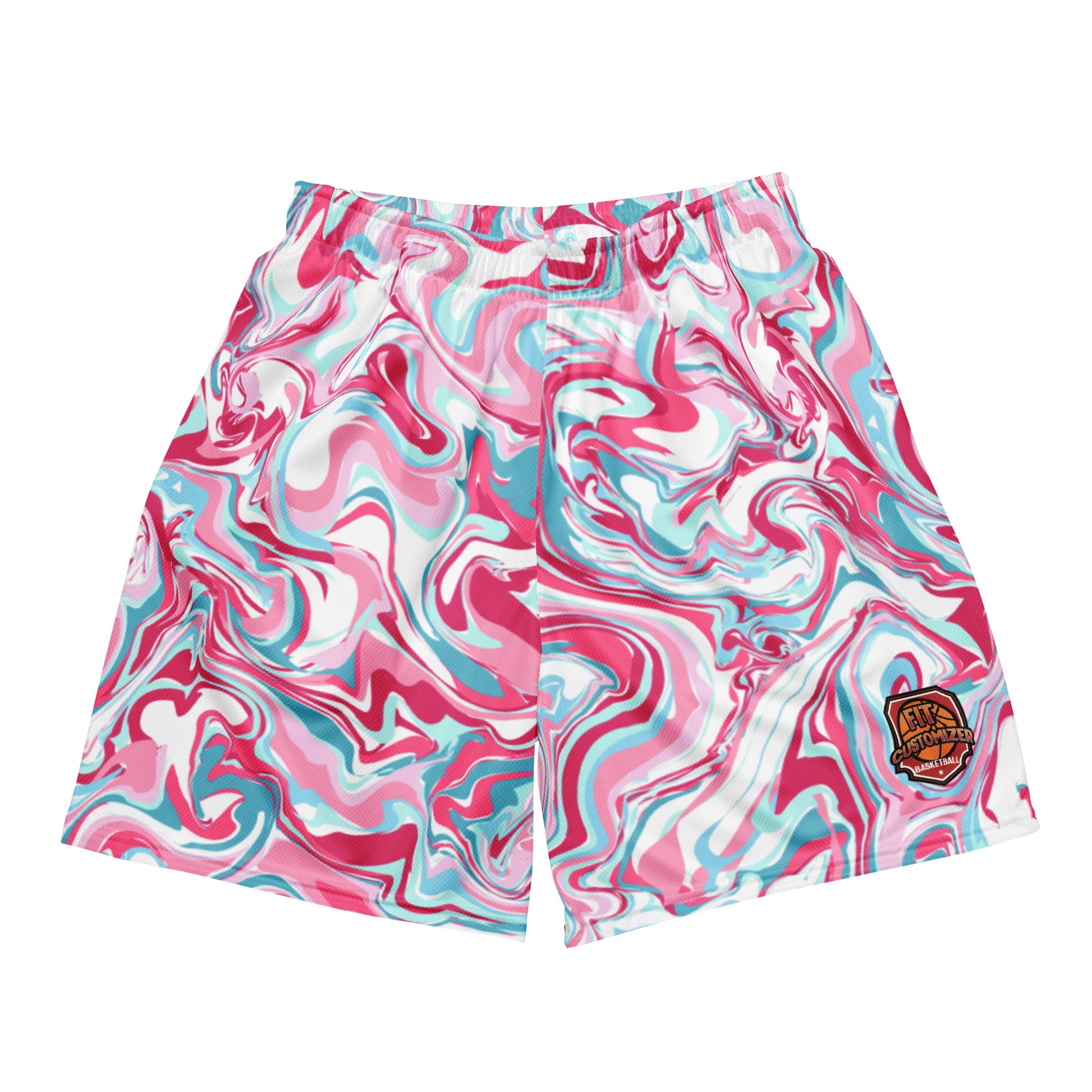 Custom team basketball shorts made from recycled fabric