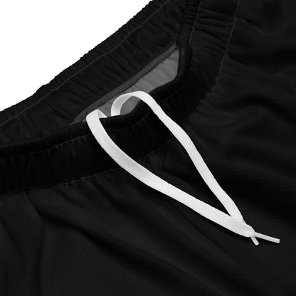 Sustainable moisture-wicking black basketball shorts