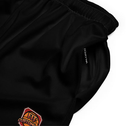 Sustainable moisture-wicking black basketball shorts
