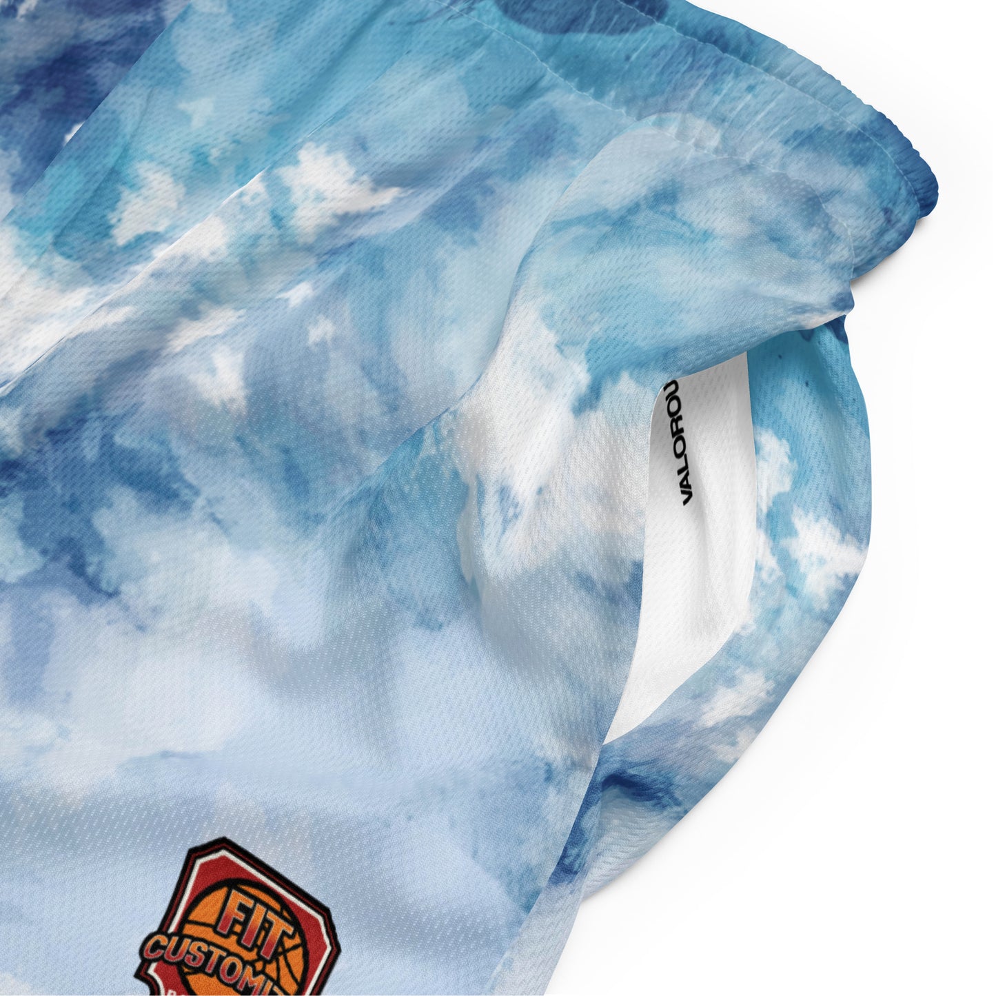 Blue Light unisex basketball shorts made from recycled mesh