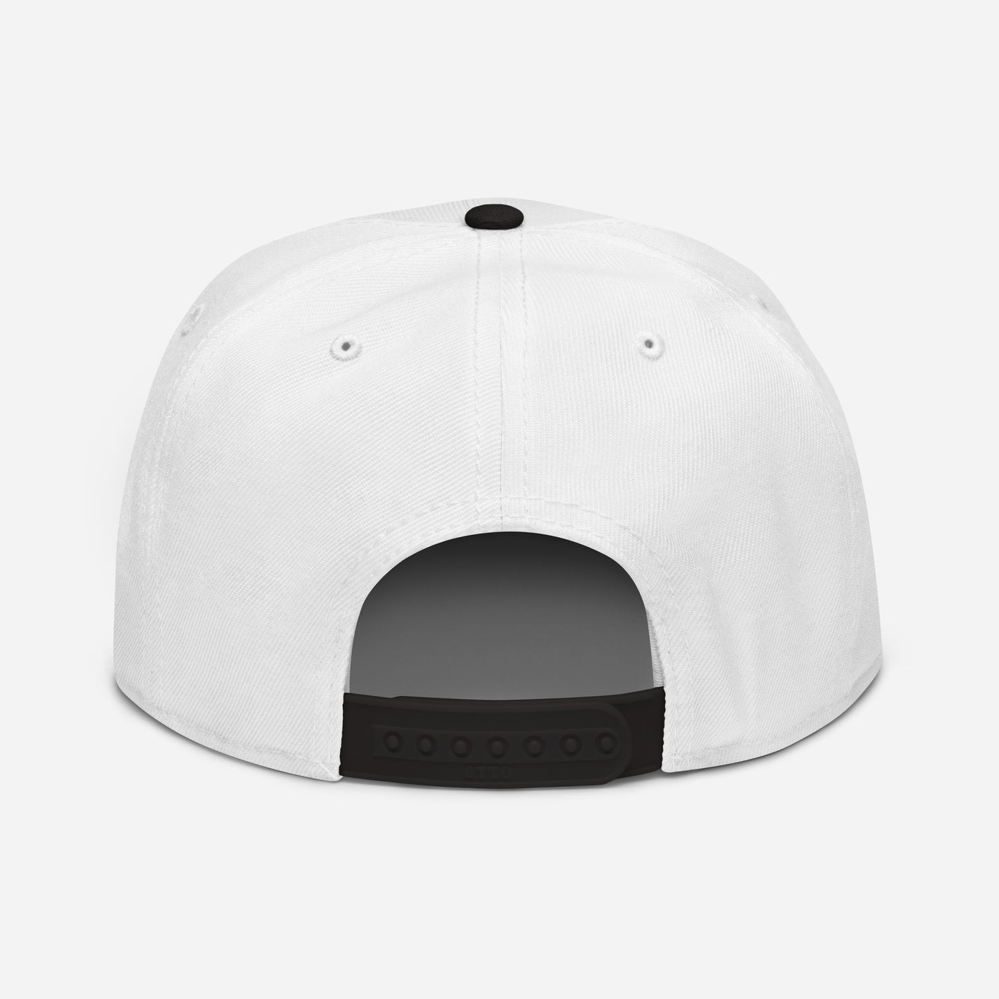 Back view of Berlin snapback showing adjustable strap