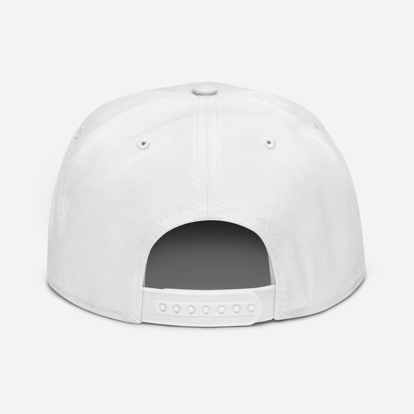 Back view of Berlin snapback showing adjustable strap